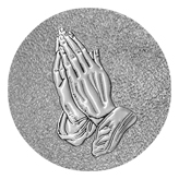 DAROUND 516 SL SH SL Silver Praying Hands Shimmer Silver Background
